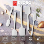 DI ORO Silicone Spatula Set - Rubber Kitchen Spatulas for Baking, Cooking, & Mixing - 600°F Heat-Resistant & BPA Free Silicone Scraper Spatulas for Nonstick Cookware - Dishwasher Safe (5pc, Stone)