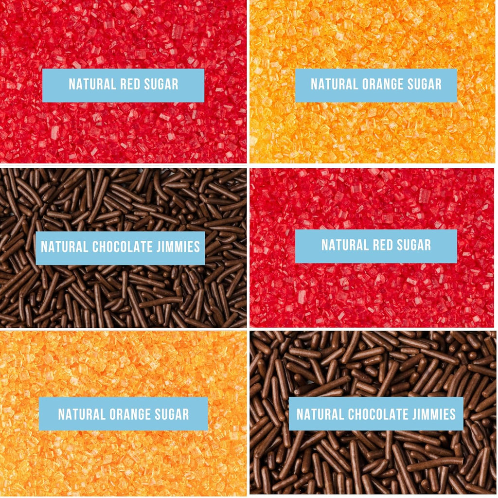 Sweets Indeed Sprinkles 6 Cell Edible Sprinkle Mix Jimmies Perfect for Cake Decorations Baking Ice Cream Cookies Cupcake Topper (Fall)