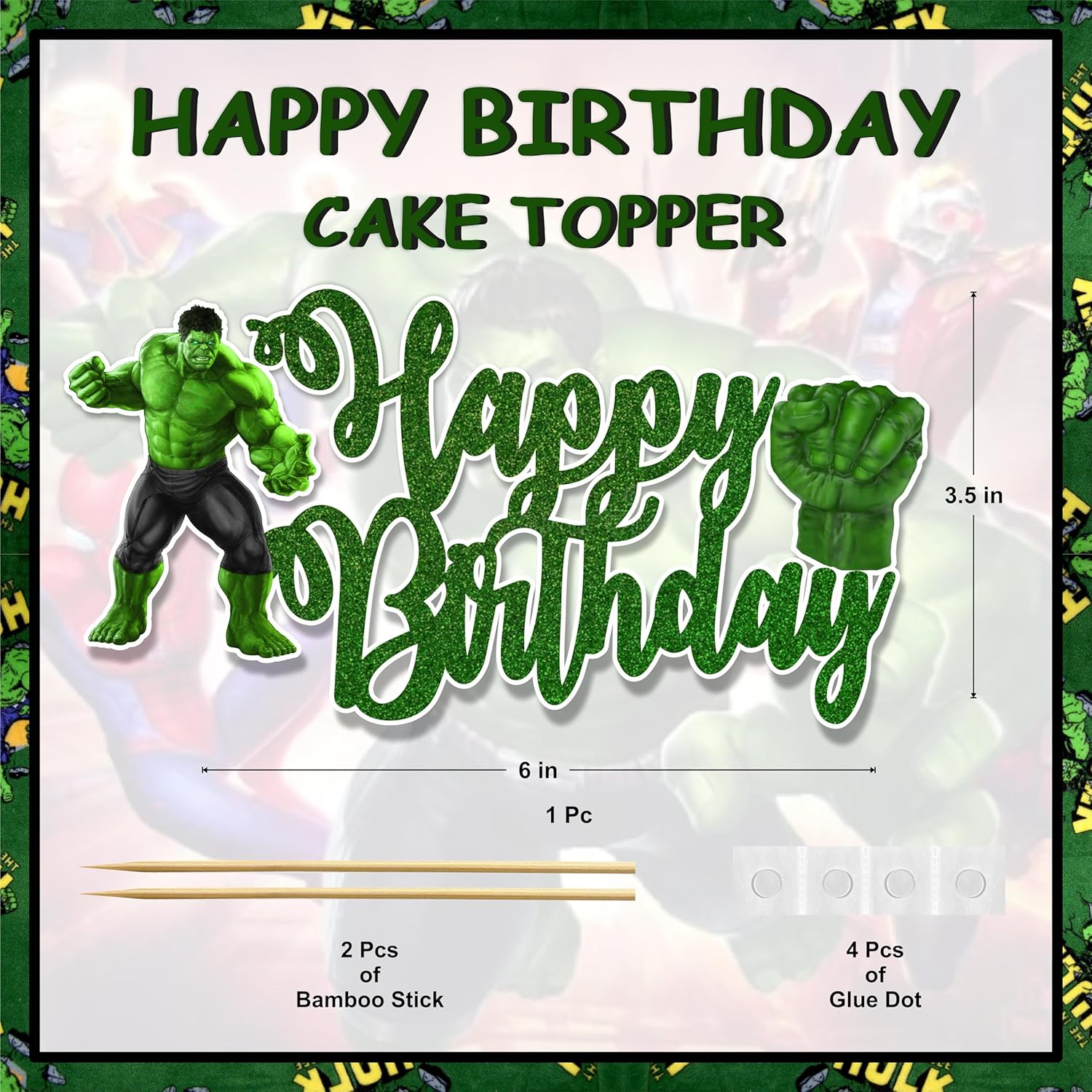 "HLK Happy Birthday Cake Topper – Vibrant, Durable & Reusable | Perfect for Parties – Add a Spark to Your Celebration! Order Today for a Memorable Event!"