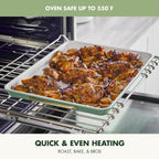 GreenPan Bakeware 13"x18" Half Baking Sheet Pan, Ceramic Nonstick Baking Pan, PFAS & BPA Free, Gold Handles, Durable Steel, Versatile & Space Saving Ovenware, Freezer to Oven Dish, Sage Green