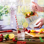 Simax Large Glass Pitcher With Spout, 2.5 Quart (80 Ounce) Borosilicate Glass Iced Tea Pitchers with Handle, Angled Cylinder Design, Glass Water Pitcher,