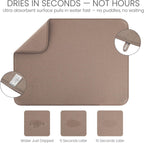 Bellemain XXL Dish Mat 24" x 17" ( LARGEST MAT ) Microfiber Dish Drying Mat , Super absorbent ( Mocha )