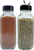 JARMING COLLECTIONS 8 oz Glass French Square Spice Jars with Shaker Lids - Elegant Design for Food Storage and Kitchen Organization - Enhance Your Spice Storage – Made in USA