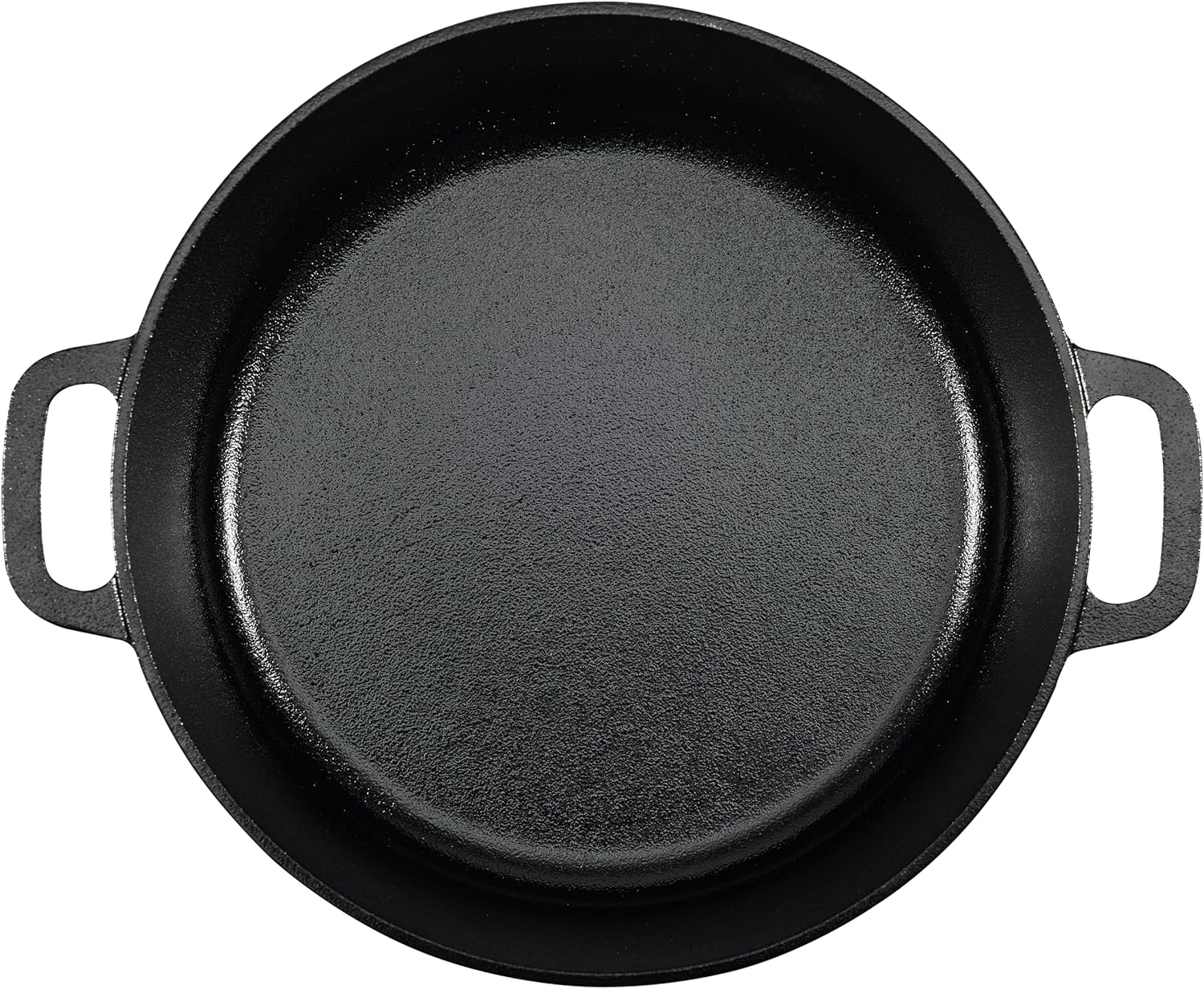 Amazon Basics Round Pre-Seasoned Cast Iron Dutch Oven Pot with Lid and Dual Handles, Heavy-Duty & Large, 7-Quart, Black