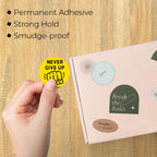 Perco Yellow 2-Inch Perforated Circle Dot Thermal Sticker Labels — 735 Stickers/Roll, Direct Thermal Printer Compatible—with Permanent Adhesive for Organizing, Color Coding, Bin Labeling—Made in USA