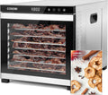 COSORI Food Dehydrator for Jerky, 10 Trays, 16.2ft² Drying Space, 165°F Temperature Control, 48H Timer, 1000W Dehydrator Machine, Stainless Steel, for Herbs, Fruit, Meat, and Yogurt, Silver