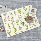 Cute Herbs Botanic Garden Plants Dish Drying Mat for Kitchen Counter Modern Drying Pad 18x24 Inch Absorbent Reversible Dish Drainer Rack Mats