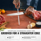 Cutluxe Honing Rod, Knife Sharpener Rod – 10" Honing Steel – Ergonomic Handle Design – Artisan Series