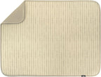 S&T INC. Dish Drying Mat XL, 18” x 24”, Absorbent Microfiber Kitchen Counter Mat, Dish Drying Pad for Dishes, Utensils, Pots and Pans, Extra Large, Cream Distressed Lines