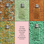 Confect Edible Sprinkles Mix Pack of 5 – Cool Summer Breeze Theme – Yellow Pearl Dragees, Mint Green & Gold Jimmies, Sparkling Gold Sugar – Cake & Cupcake Decorating Toppings - Vegan, Gluten-Free, Nut-Free, Soy-Free, Dairy-Free, Palm Oil-Free- 5 Oz
