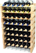 sfDisplay.com,LLC. Modular Wine Rack Beechwood 24-72 Bottle Capacity 6 Bottles Across up to 12 Rows Newest Improved Model (48 Bottles - 8 Rows)