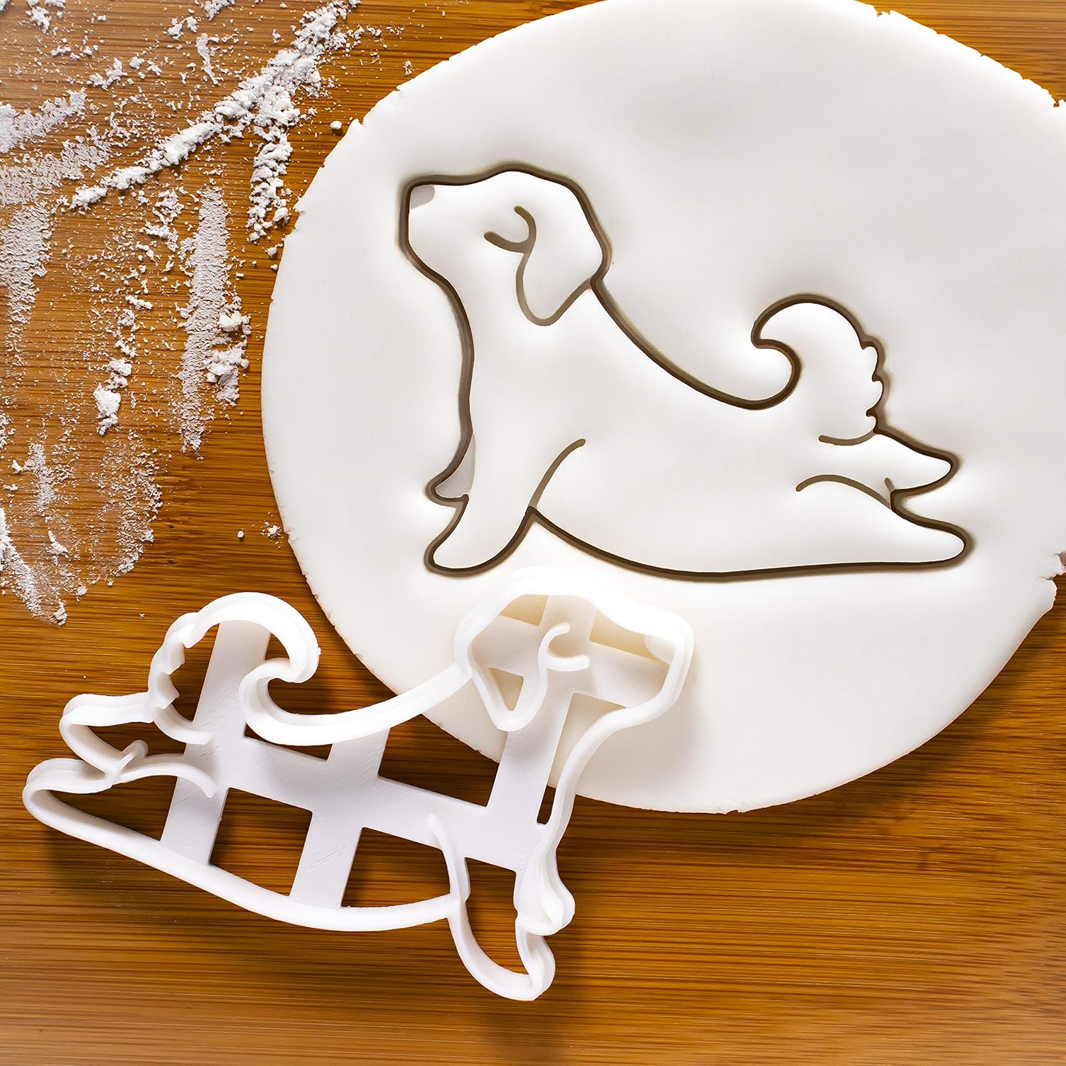 Set of 4 Yoga Dog cookie cutters (Designs: Warrior Pose 1, 2, Upward Facing, Downward Facing), 4 pieces- Bakerlogy