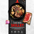 Utopia Kitchen Cast iron Skillets 3 Piece Set,Chefs Pan, Pre Seasoned Cast iron Skillets, 6, 8 & 10 Inches, Easy Use in the Oven, Stove, Grill, or Campfire, Red