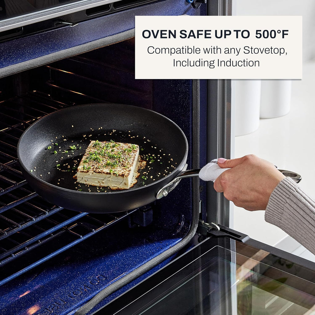 All-Clad HA1 Hard Anodized Non Stick Fry Pan Set 2 Piece, 8, 10 Inch, Induction, Oven Broiler Safe 500F, Pots and Pans Set, Kitchen Frying Pans, Skillets, Premium Cookware, Home, Dishwasher Safe Black