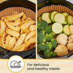 Air Fryer Liners for Ninja, 125 Pcs Round Disposable Airfryer Paper Liners – Non-Stick and Oil Proof for Easy Cleanup, Great for Oven, Pans & Baking – 8 Inch for 5-8 qt Basket by Baker's Signature
