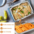 E-far Small Baking Sheet Set of 3, 10.5”x8.3” Stainless Steel Cookie Sheets Pans, Compact Non-toxic Metal Toaster Oven Trays for Cake, Healthy & Rust Free, Mirror Finish & Dishwasher Safe