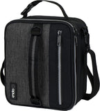 opux Insulated Lunch Box for Men Women Adult, Compact Lunch Bag for Kids Boy Girl Teen, Soft Lunch Cooler Bag for Work School, Leakproof Lunchbox Lunch Pail with Clip-on Buckle, Heather Charcoal
