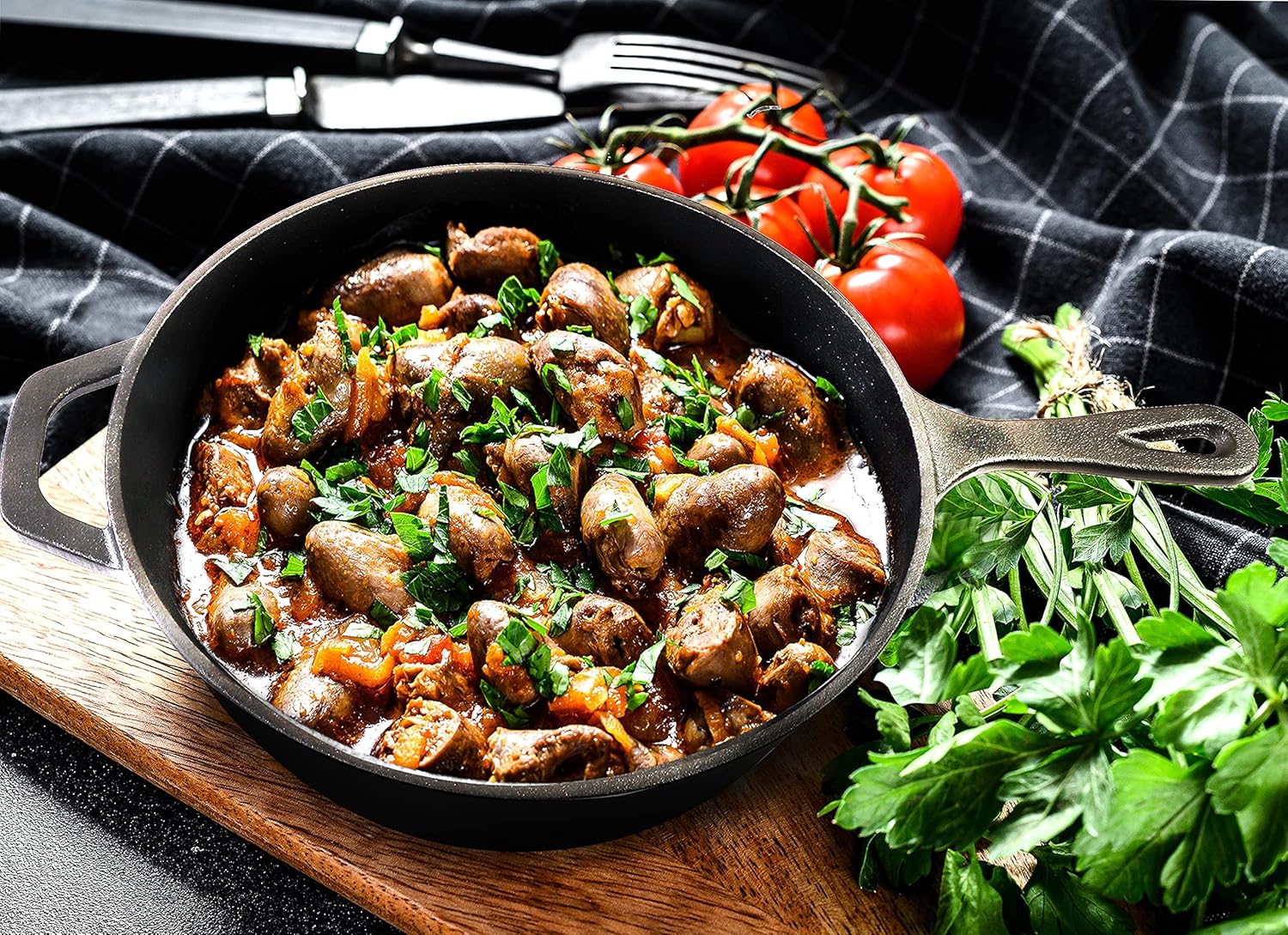 Utopia Kitchen Cast Iron Frying Pan 10.25 Inch, Cast Iron Chefs Pan, Pre Seasoned Skillet, Safe Grill Cookware for Indoor & Outdoor Use, Black