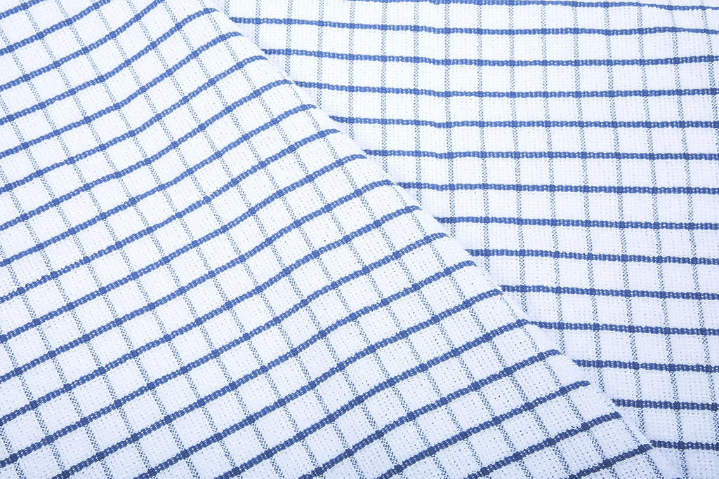AMOUR INFINI Terry Dish Towels Pack of 4 Highly Absorbent Quick Dry Super Soft 20x28 Inch Kitchen Towel with Hanging Loop for Cleaning & Drying Dishes (Blue)