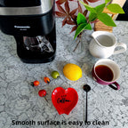 Heart-shaped Coffee Spoon Rest, Mini Coffee Spoon Holder, Small Ceramic Spoon Rest for Coffee Stirrers, Teaspoon, Bar Spoon, Coffee Bar Accessories, Coffee Station (Red+black spoon)