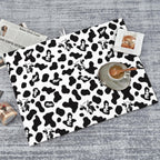 Black White Dish Drying Mat for Kitchen Counter 18"x24" Cow Print Dishes Pad Dish Drainer Rack Mats Microfiber Washable Absorbent Kitchen Decor