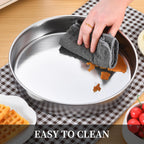 Inqibee Cake Pan Set of 3,18/8 Stainless Steel Round Cake Baking Pans,8-9.5-11 Inch,Physics Anti-Stick and Scratch,Non-Toxic and Easy Clean