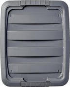 Amazon Basics Plastic Storage Containers with Secure Latching Lids, Stackable Organization Bins, Clear/Grey, 19 Quart, Set of 6