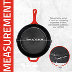 Utopia Kitchen Cast Iron Frying Pan 6.5 Inch, Cast Iron Chefs Pan, Pre Seasoned Skillet, Safe Grill Cookware for Indoor & Outdoor Use, Red