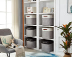 DECOMOMO Extra Large Storage Baskets 54.5L Fabric Storage Bins for Organizing Linen Closet, Toys, Nursery (Grey and Black, XXXL - 3 pack)