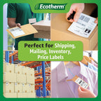 1" x 3" Thermal Labels | 4 Rolls | 2720 Labels | fits Zebra, Godex, Arkscan, iDPRT, Offnova Thermal Label Printers and More | Blank White Adhesive Stickers by Ecotherm