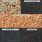 Confect Masquerade Sprinkles Mix – Champagne Gold & Black Pearl Dragees, Black Jimmies & Sparkling Sugar | Edible Sprinkles for Cakes, Cupcakes & Desserts | Vegan, Gluten-Free, Nut-Free, Soy-Free, Dairy-Free, Palm Oil-Free- 5 Oz