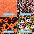 Sweets Indeed Sprinkles, Halloween Sprinkles, Candy Eyeballs, 4 Pack, 10.90 ounces, Edible Sprinkle Mix, Perfect for Cake Decorations, Baking, Ice Cream, Cookies, Cupcake Topper, 10.90 ounces (Halloween)