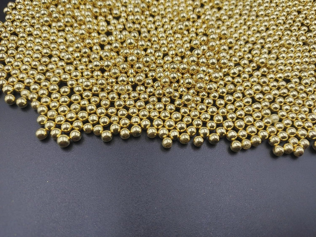 Gold Pearl Sugar Sprinkles 3.9 oz, 4mm Candy Pearls Ideal for Baking, Cake and Cupcake Toppers, Cookie Decoration, Ice Cream Topping, Wedding Shower Valentines Halloween Christmas