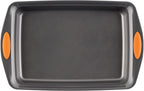 Rachael Ray Bakeware, Nonstick Baking / Cake Pan With Lid and Grips, Rectangle - 9 Inch x 13 Inch, Gray