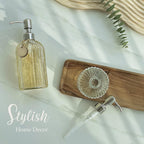 JASAI 2PACK 18 Oz Glass Soap Dispenser with Rust Proof Stainless Steel Pump, Refillable Hand Soap Dispenser with Vertical Stripe, Premium Bathroom soap Dispenser for Kitchen & Bathroom