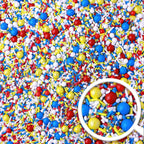 Sprinkle Pop Crash! Boom! Pow! Sprinkle Mix| Red Yellow Blue White Sprinkles| Superhero Cartoon Comic Book Themed Birthday Sprinkles Made in USA for Decorating Cupcakes Cakes Cookies Ice Cream, 2oz