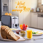 Moss & Stone 2 Slice Toaster, 1.5in Extra-Wide Slot For Bagel & Defrost with 5 Shade Settings, Bread Toaster 2 Slice With Removable Crumb Tray, Black
