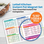 Instant Pot Cooking Times Chart - Pressure Cooker Accessories Cook Times - Easy to Use & Clean Strong Magnet Kilograms - Instant Pot Cheat Sheet Magnet Set Quick Reference Guide (White)