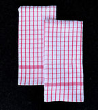 AMOUR INFINI Kitchen Towels Set of 4 - Highly Absorbent, Super Soft Terry Cotton 20x28 Inch Dish Towels with Hanging Loop - Hand & Tea Towels for Cleaning & Drying Dishes (Pink)