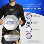 Universal (Medium Size) Caldero 18 Cups - 6.3 QT / 6 L, Stainless Aluminum Pot, Even Heat Distribution and Fast Cooking Dutch Oven Pot, Ergonomic Handles, Ideal for Rice, French Fries, and More