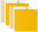 Sticky Toffee 9-Piece Kitchen Set – Yellow 100% Cotton Terry Dish Towels, Dishcloths, Oven Mitts, and Pot Holders with Non-Slip Silicone Grip, Oeko-Tex Cotton