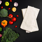 Organic Cotton Flour Sack Kitchen Towels - 10 Pack, Off-White Organic Cotton Tea Towels - Extra Large Flour Sack Cotton Dish Towels- Lint-Free Unbleached Kitchen Towels - 27"x27" (Off-White - 10 Pack)