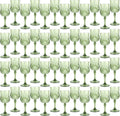 Plastic Wine Glasses，Plastic Goblets Vintage Style Cordial Drinking Glasses for Wedding Reception, Grand Event Party Supplies (48, New Green)