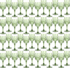 Plastic Wine Glasses，Plastic Goblets Vintage Style Cordial Drinking Glasses for Wedding Reception, Grand Event Party Supplies (48, New Green)