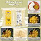 Rani Sooji Fine (Farina, Suji, Rava, Wheat) Flour 32oz (2lbs) 908g ~ All Natural | Vegan | NON-GMO | Kosher | Indian Origin