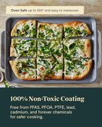 Caraway Non-Stick Ceramic Baking Sheet Trio - Naturally Slick Ceramic Coating - Non-Toxic, PTFE & PFOA Free - 18 x 13" Large, 15 x 10" Medium, & 9" x 13" Small - Marigold
