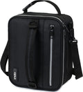 opux Insulated Lunch Box for Men Women Adult, Compact Lunch Bag for Kids Boy Girl Teen, Soft Lunch Cooler Bag for Work School, Leakproof Lunchbox Lunch Pail with Clip-on Buckle, Black