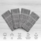 100% Cotton Terry Dish Towels, 4 Pack Plain, 16 x26 Inches, Super Soft and Absorbent Kitchen Towels, Perfect for Kitchen Cleaning and Dish Washing | Light Gray