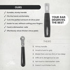 A Bar Above White Handle Gold Blade Channel Knife, Elegant Garnish Tool for Chefs and Bartenders, Citrus Peeler and Lemon Zester for Cocktails, Culinary Dishes, and Home Entertaining