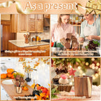 Wooden Utensil Holder for Kitchen: Wood Utensil Crocks for Farmhouse Decor - Kitchen Tool Storage for Countertop